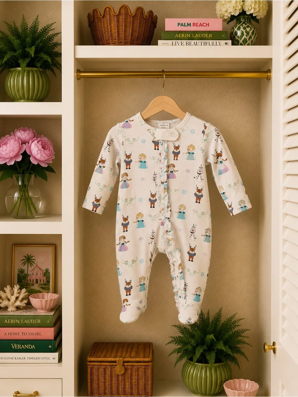 Cecil and Lou Elsa Frozen Zipper Footie 3-6 mos
